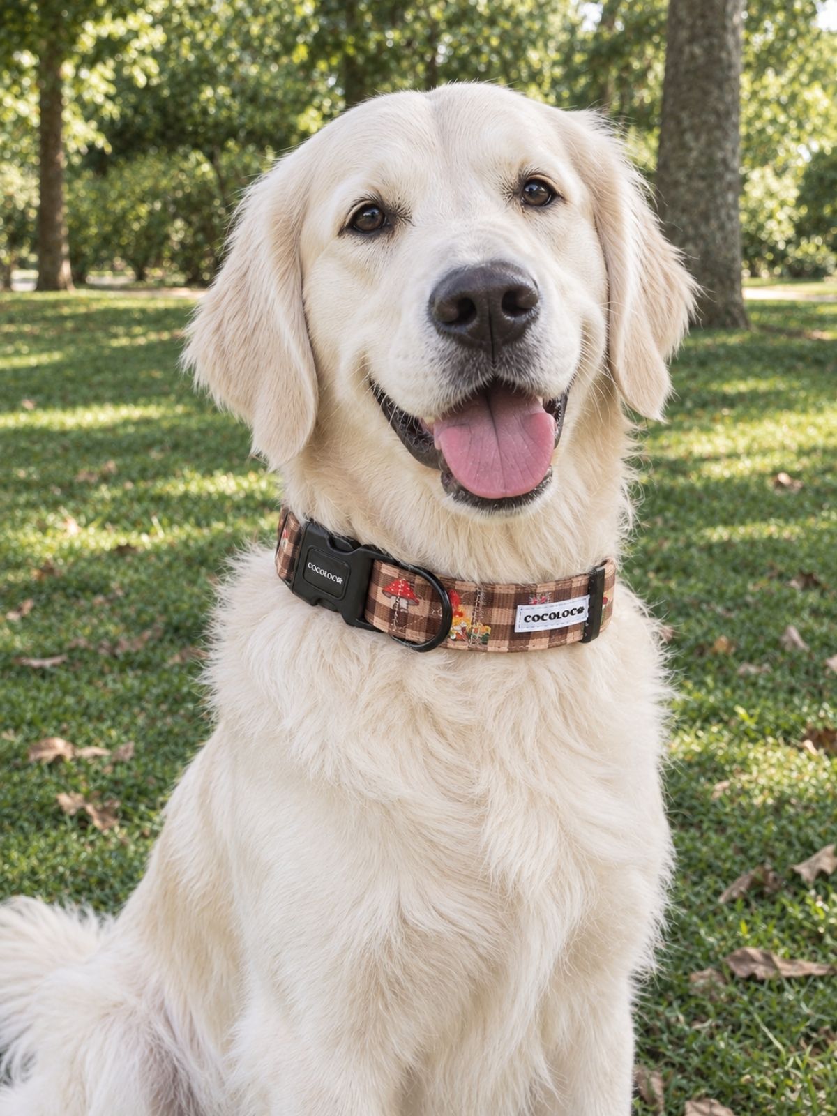 Golden retriever con el collar todoterreno Trasno